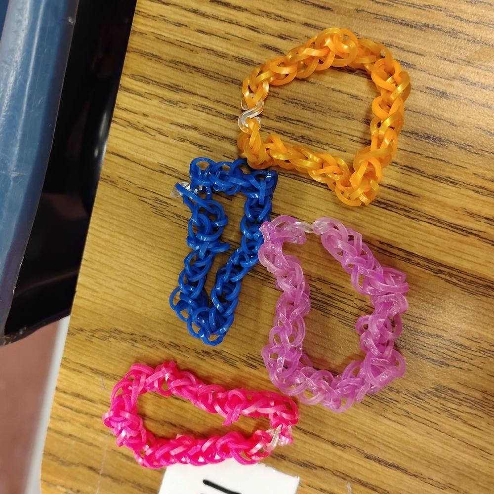 Orange,blue,pink, Single man-made bracelet